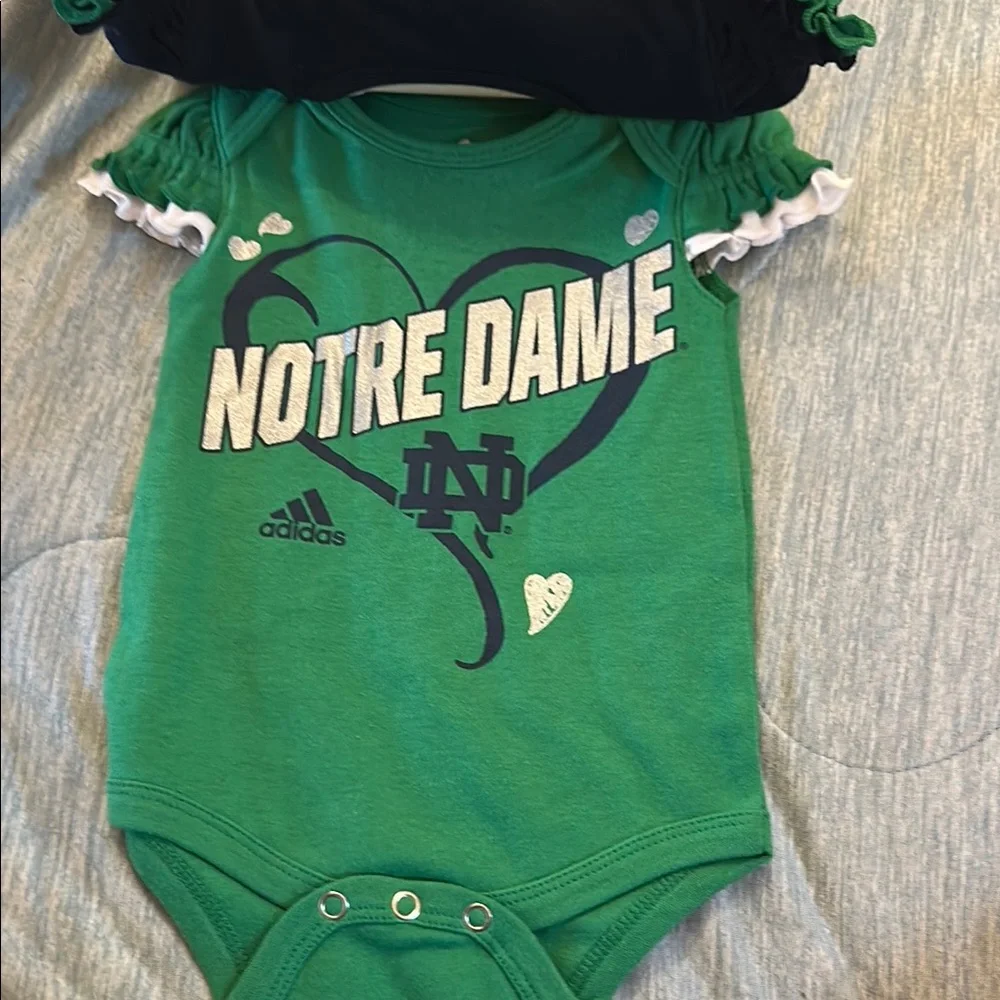 Adidas University of Notre Dame Infant Onesie Pack of 2- Navy & Green